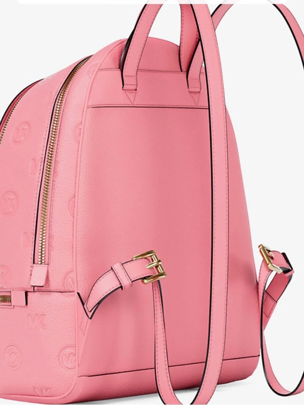 Michael Kors  Rhea Pink Embossed MK Dome Backpack with Matching Wristlet - Picture 8 of 10